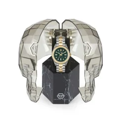 Discount PHILIPP PLEIN Montre Queen Vert cadran bicolore fond vert bracelet acier bicolore