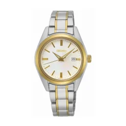 Clearance SEIKO Montre Classique Nacre cadran bicolore fond nacre bracelet acier bicolore