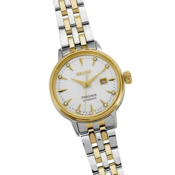 Best SEIKO Montre Presage Cocktail Champagne cadran bicolore fond champagne bracelet acier bicolore