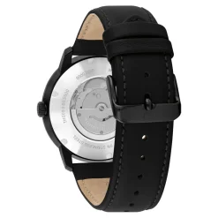 Hot TOMMY HILFIGER Montre Henry Auto Noir cadran noir fond noir bracelet cuir de veau noir