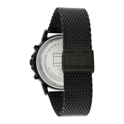 Clearance TOMMY HILFIGER Montre Stewart Noir cadran noir fond noir bracelet acier noir