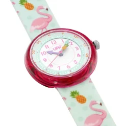 Outlet UPP Montre Beatty Multicolore cadran rose fond multicolore bracelet plastique vert