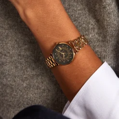 Sale UPP Montre Bl Solena Noir cadran doré fond noir bracelet alliage doré