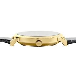 New UPP Montre Crush Noir cadran doré fond noir bracelet synthétique noir