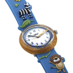 Sale UPP Montre Fuzzy Bicolore cadran orange fond bicolore bracelet plastique bleu