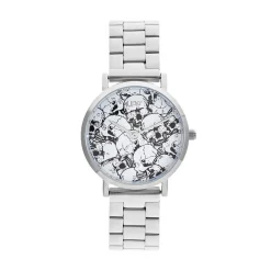 Discount UPP Montre Solena Blanc cadran argenté fond blanc bracelet acier argenté