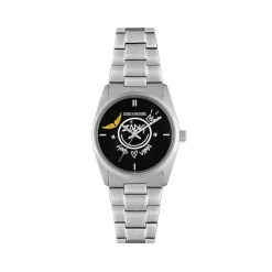 ZADIG & VOLTAIRE Montre Fusion Noir cadran argenté fond noir bracelet acier argenté