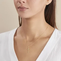 Online Histoire d'Or Pendentif Alyssa Croix Or Jaune