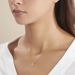 Hot Histoire d'Or Pendentif Alyssa Croix Or Jaune