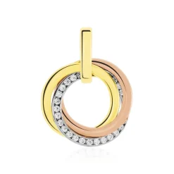 Discount Histoire d'Or Pendentif Amaiur Or Tricolore Oxydes De Zirconium