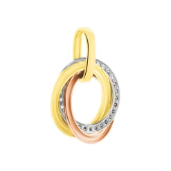 Discount Histoire d'Or Pendentif Amaiur Or Tricolore Oxydes De Zirconium