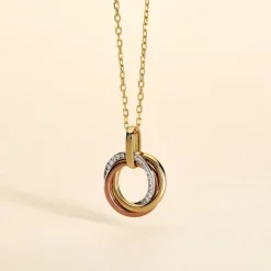 Discount Histoire d'Or Pendentif Amaiur Or Tricolore Oxydes De Zirconium