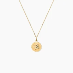 Online Histoire d'Or Pendentif Ange Rond Cisele or jaune