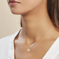 Discount Histoire d'Or Pendentif Ange Rond Sable Or Jaune