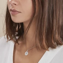 Histoire d'Or Pendentif Ange Rond Satine Or Blanc* Bijoux Personnalisés|Pendentifs