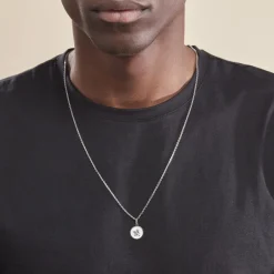 Histoire d'Or Pendentif Ange Rond Satine Or Blanc* Bijoux Personnalisés|Pendentifs