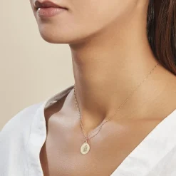 Hot Histoire d'Or Pendentif Ange Rond Satine Or Jaune