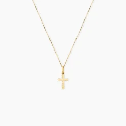Clearance Histoire d'Or Pendentif Bathilde Croix Diamantee Or Jaune