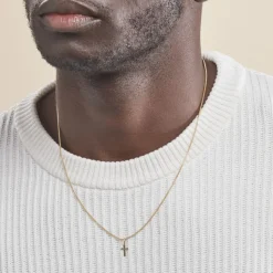 Clearance Histoire d'Or Pendentif Bathilde Croix Diamantee Or Jaune