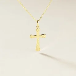 Histoire d'Or Pendentif Bathilde Croix Striee Or Jaune* Pendentifs|Pendentifs