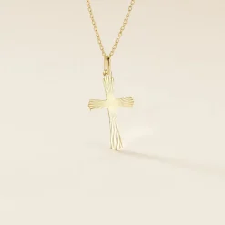 Clearance Histoire d'Or Pendentif Benny Croix Ciselee Or Jaune