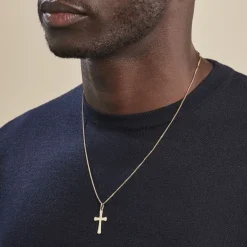 Clearance Histoire d'Or Pendentif Benny Croix Ciselee Or Jaune