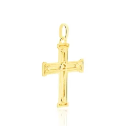 Discount Histoire d'Or Pendentif Benny Croix Ciselee Or Jaune