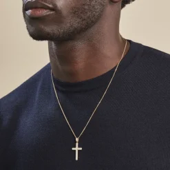 Histoire d'Or Pendentif Benny Croix Ciselee Or Bicolore* Pendentifs|Pendentifs