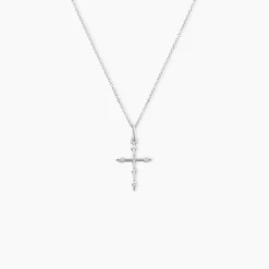 Histoire d'Or Pendentif Canice Croix Or Blanc Oxyde De Zirconium* Pendentifs|Pendentifs