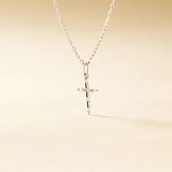 Histoire d'Or Pendentif Canice Croix Or Blanc Oxyde De Zirconium* Pendentifs|Pendentifs