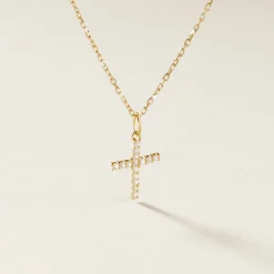 Histoire d'Or Pendentif Canice Croix Or Jaune Oxyde De Zirconium* Pendentifs|Pendentifs
