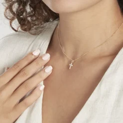 Histoire d'Or Pendentif Canice Croix Or Jaune Oxyde De Zirconium* Colliers|Pendentifs