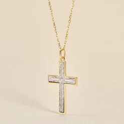 Histoire d'Or Pendentif Casey Croix Or Bicolore* Pendentifs|Pendentifs