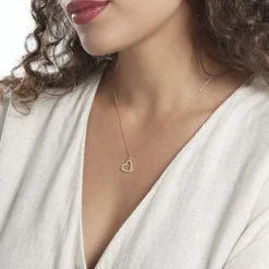 Online Histoire d'Or Pendentif Coeur Penche Or Jaune Oxyde De Zirconium
