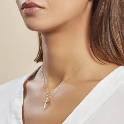 Hot Histoire d'Or Pendentif Damian Croix Or Jaune