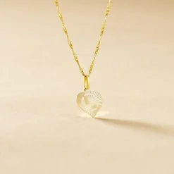 Outlet Histoire d'Or Pendentif Eudocie Coeur Lettre Or Jaune