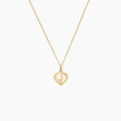 Discount Histoire d'Or Pendentif Eudocie Coeur Lettre Or Jaune
