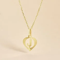 Discount Histoire d'Or Pendentif Eudocie Coeur Lettre Or Jaune