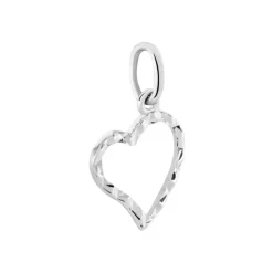 Histoire d'Or Pendentif Eudocie Coeur Strie Or Blanc* Pendentifs|Pendentifs