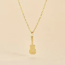 Hot Histoire d'Or Pendentif Fatema Musique Guitare Or Jaune