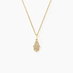 Histoire d'Or Pendentif Fatima Or Jaune Oxyde De Zirconium* Pendentifs|Pendentifs