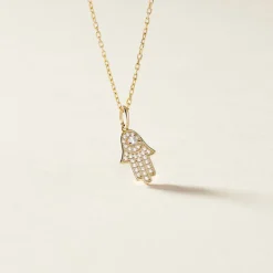 Histoire d'Or Pendentif Fatima Or Jaune Oxyde De Zirconium* Pendentifs|Pendentifs