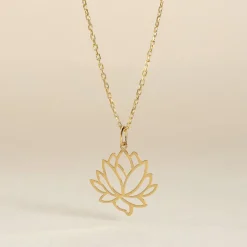 Online Histoire d'Or Pendentif Hadaya Lotus Or Jaune