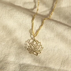 Online Histoire d'Or Pendentif Hadaya Lotus Or Jaune