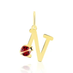 Hot Histoire d'Or Pendentif Helidie Coccinelle Lettre Or Jaune