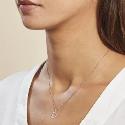 Outlet Histoire d'Or Pendentif Ionia Lettre or blanc
