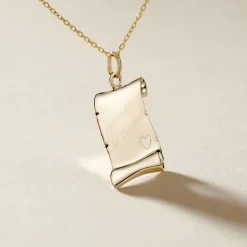 Histoire d'Or Pendentif Irenca Message Parchemin Or Jaune* Bijoux Personnalisés|Pendentifs