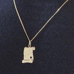 Histoire d'Or Pendentif Irenca Message Parchemin Or Jaune* Bijoux Personnalisés|Pendentifs