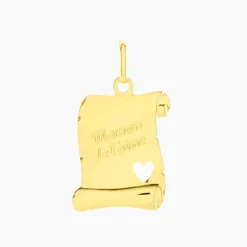 Best Histoire d'Or Pendentif Irenca Message Parchemin Or Jaune