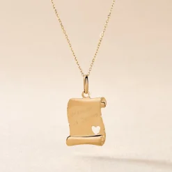 Best Histoire d'Or Pendentif Irenca Message Parchemin Or Jaune